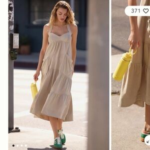 Anthropologie Daily Practice Top Tier Utility Sweetheart Midi Dress